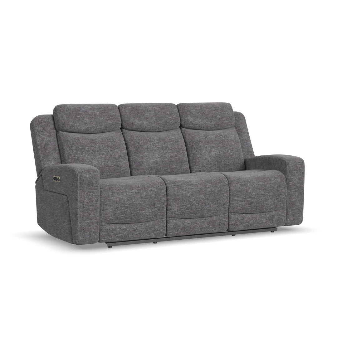Flexsteel 1847-62PH-65102 Ridge  Power Reclining Sofa With Power Headrests  Granite