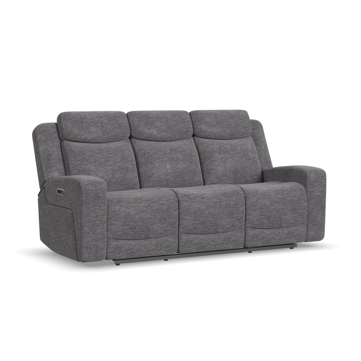 Flexsteel 1847-62PH-65102 Ridge  Power Reclining Sofa With Power Headrests  Granite