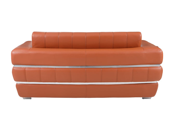 DivanItalia 904 Loveseat in Top-Grain Italian Leather - Camel