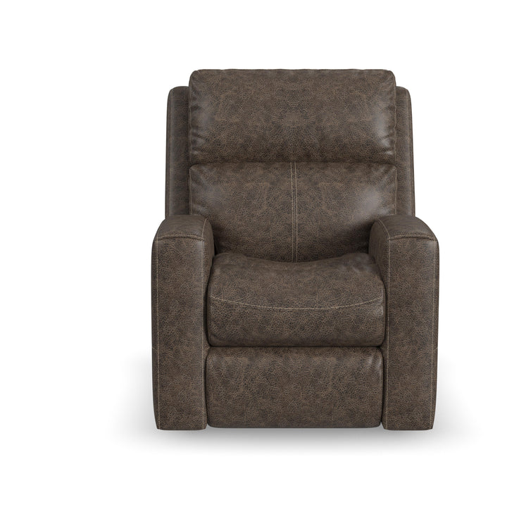 Score Leather Power Recliner with Power Headrest &amp; Lumbar