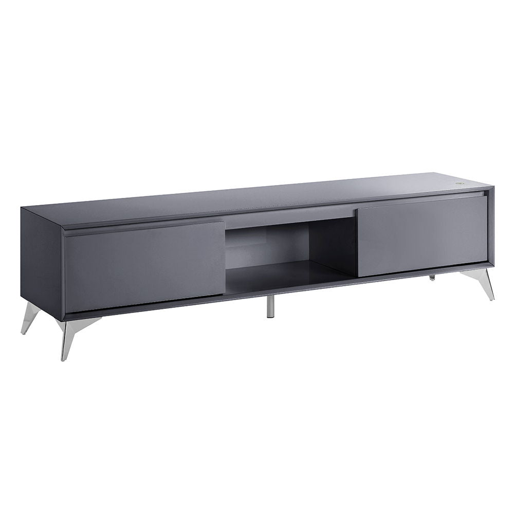 Raceloma - TV Stand - Gray & Chrome