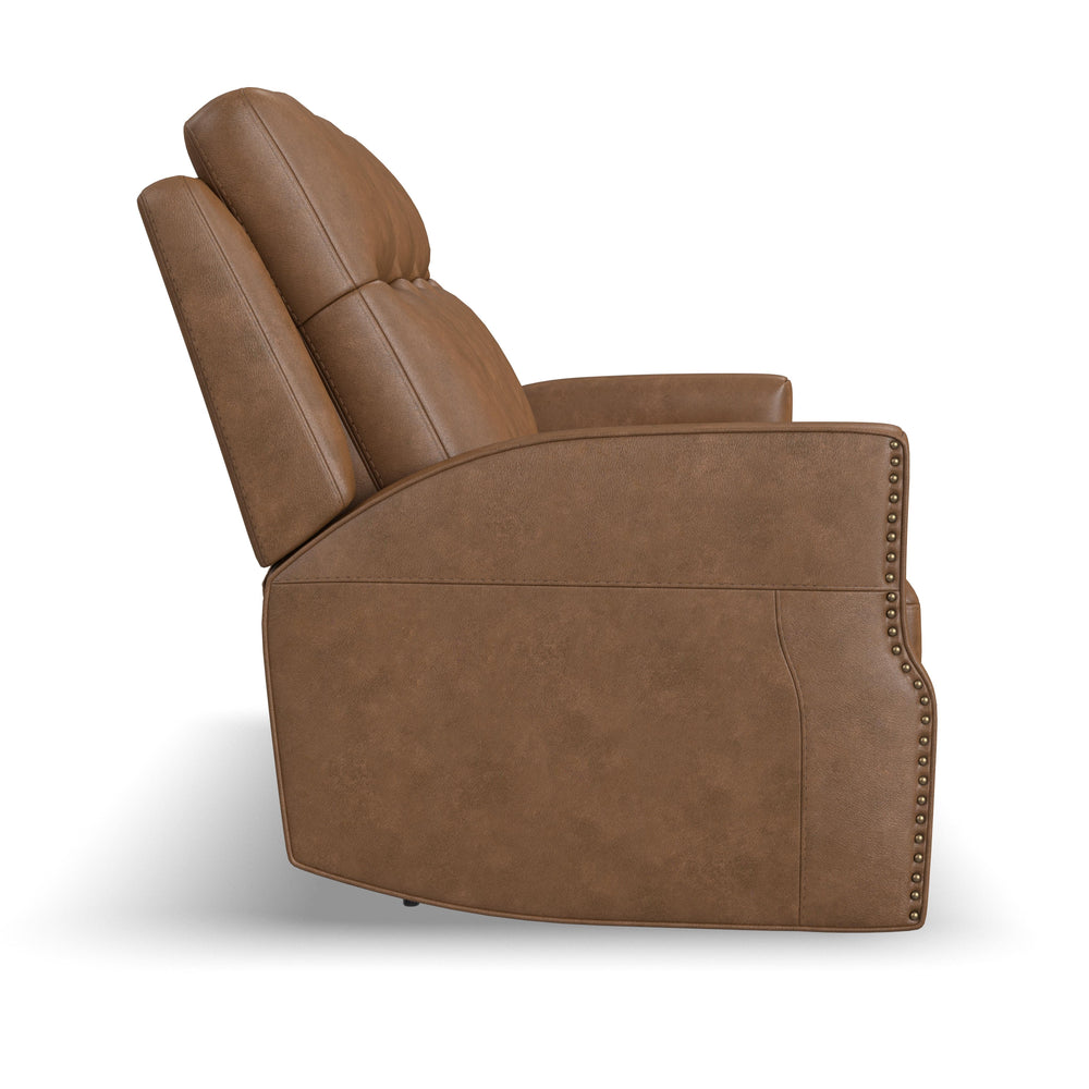 Maxwell Leather Power Reclining Sofa with Power Headrests and Lumbar in Cedar