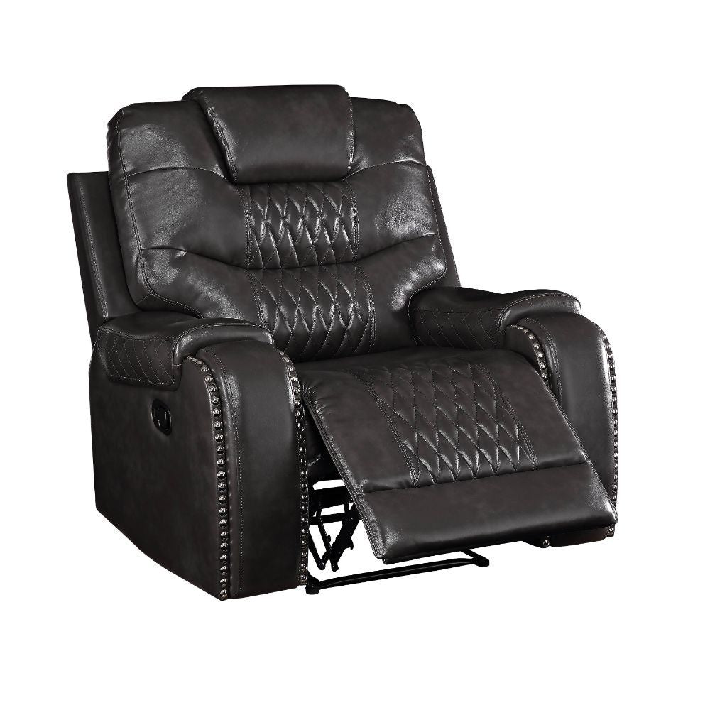 Braylon - Motion Recliner - Magnetite Synthetic Leather