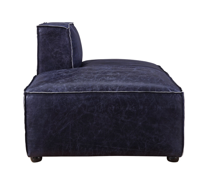 Birdie - Modular Chaise - Vintage Blue Top Grain Leather