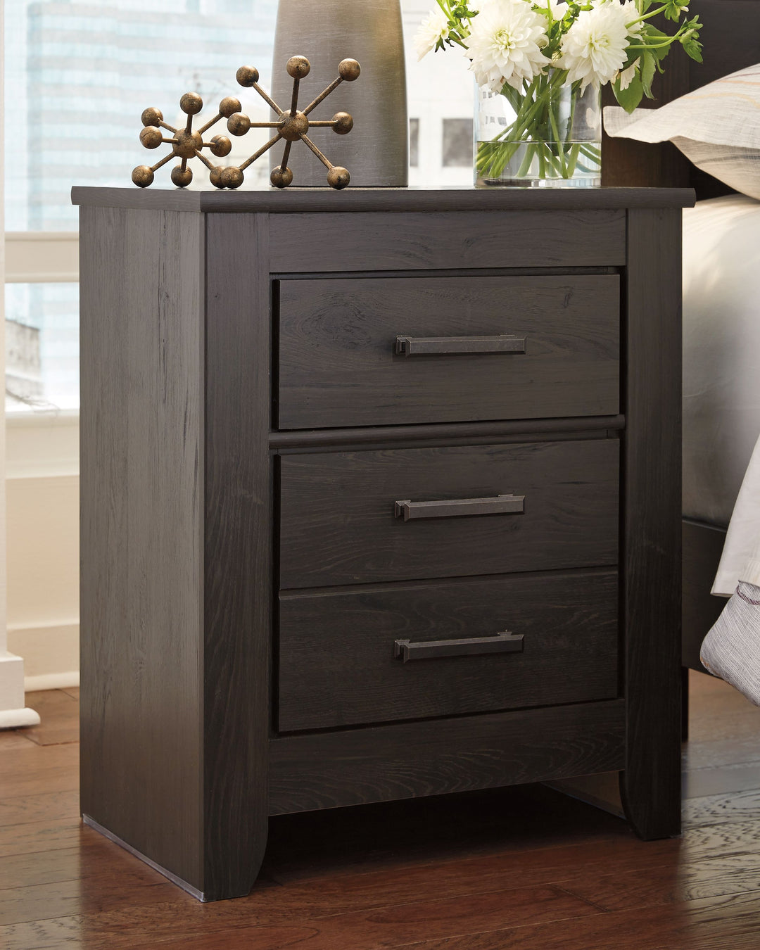 Brinxton - Two Drawer Night Stand - Charcoal