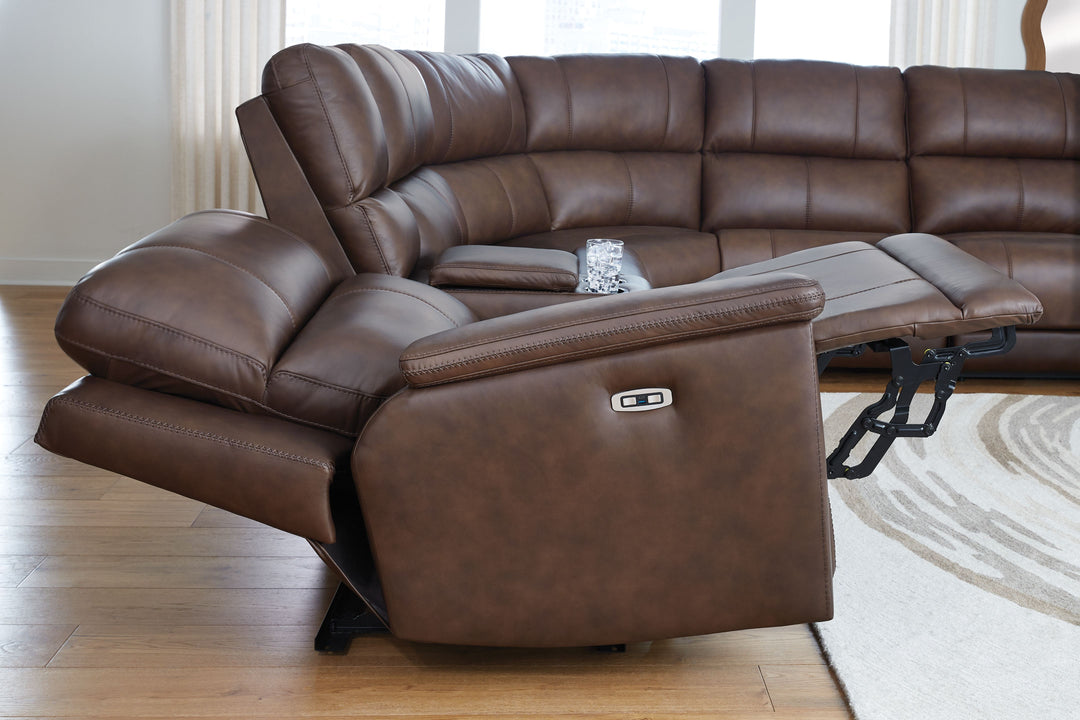 Bleckley - 6-Piece Power Reclining Sectional With LAF And RAF Recliners - Espresso by Ashley Furniture product image