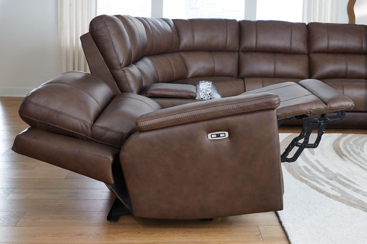 Bleckley - 6-Piece Power Reclining Sectional With LAF And RAF Recliners - Espresso by Ashley Furniture product image