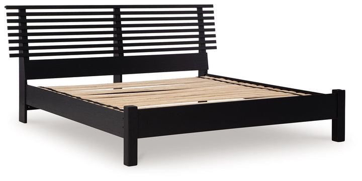 Danziar - King Slat Panel Bed With Low Footboard - Black by Ashley Furniture product image
