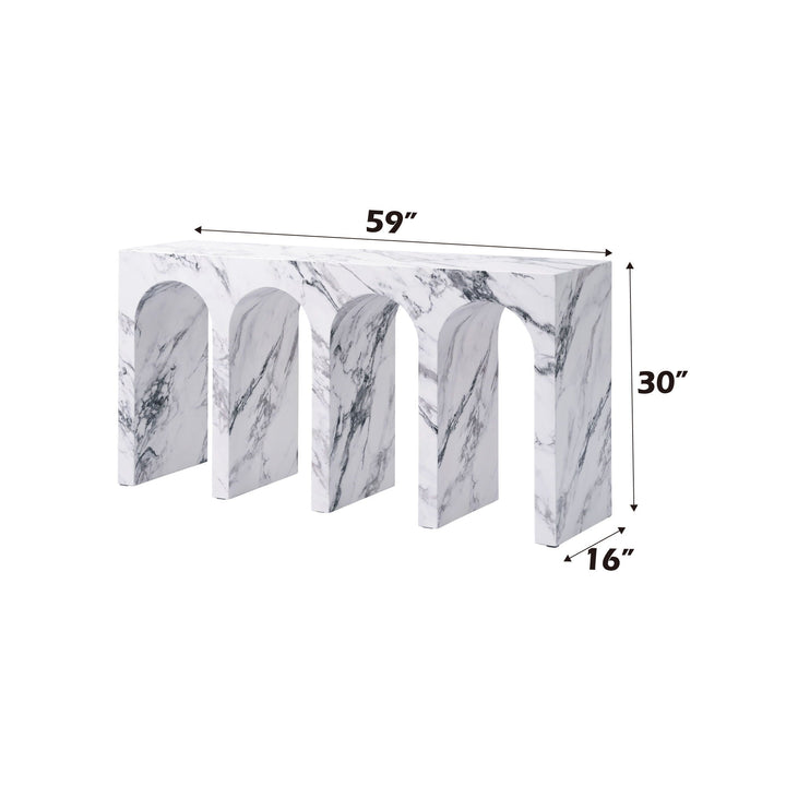 Fritzy - Engineered Stone Console Table - Marble