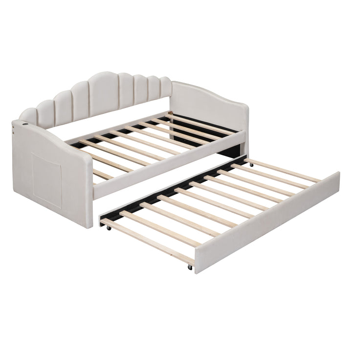 twin-size-velvet-upholstered-daybed-with-trundle-usb-charging-ports-beige-or-pink