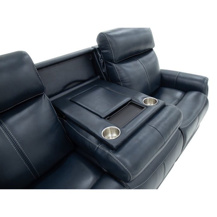 Flexsteel 1524-63PH-05040 View  Power Reclining Sofa With Console, Power Headrests & Lumbar  Blue