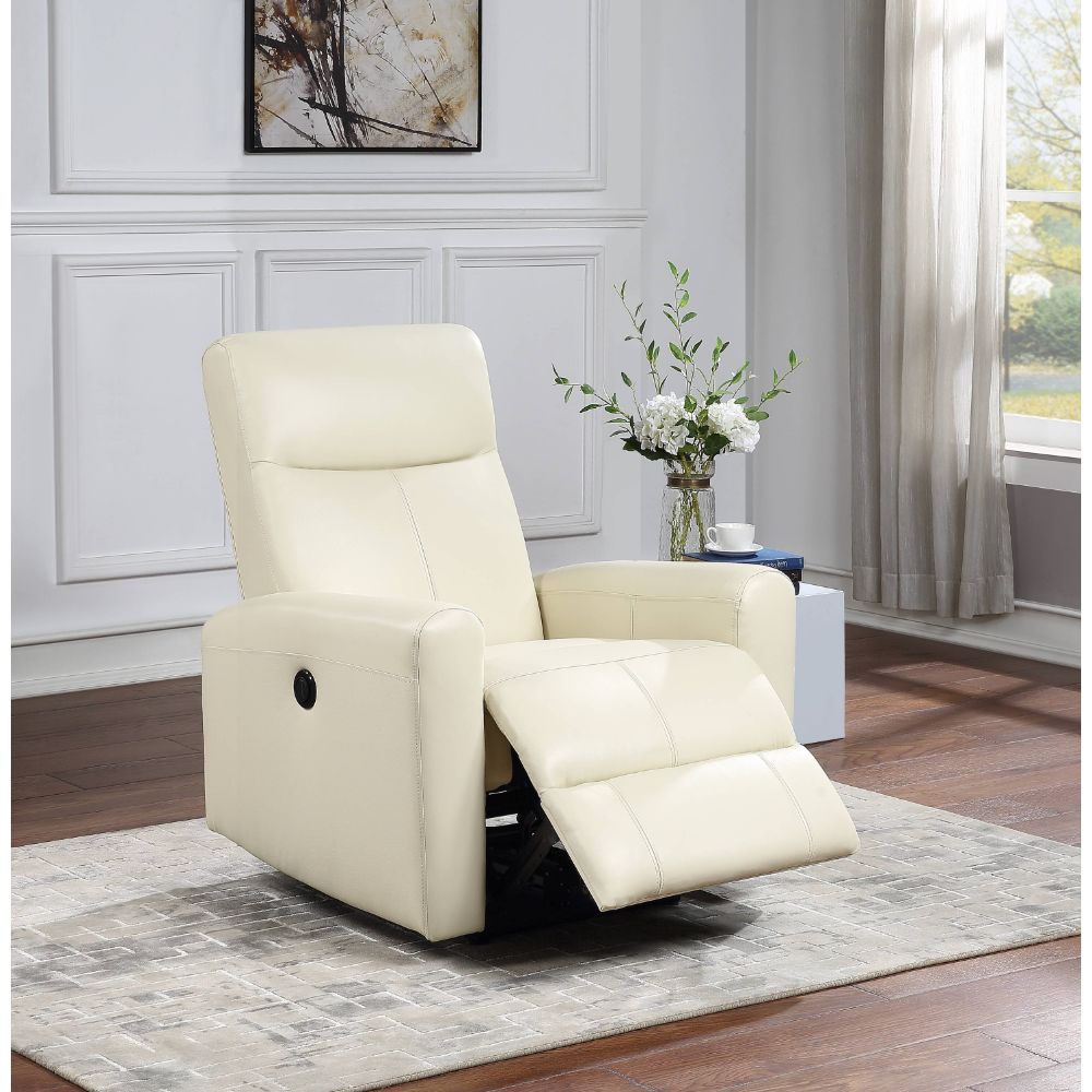 Blane - Power Motion Recliner - Beige Top Grain Leather Match
