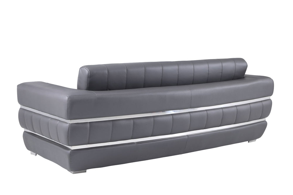 DivanItalia 904 2-Piece Sofa Set in Top-Grain Italian Leather - Dark Gray