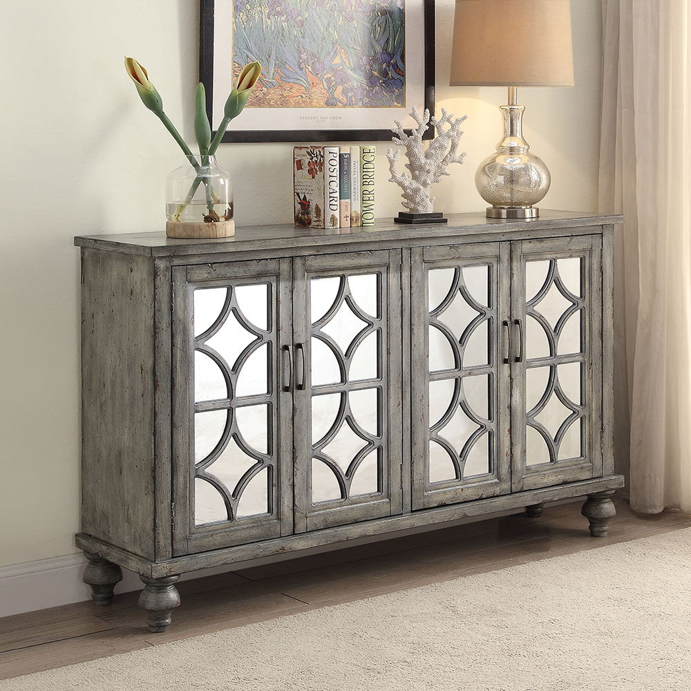 ACME Furniture Velika 37" Console Cabinet Weathered Gray