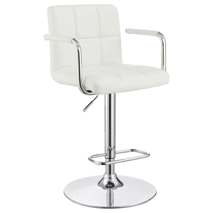 Palomar - Adjustable Height Bar Stool - White And Chrome