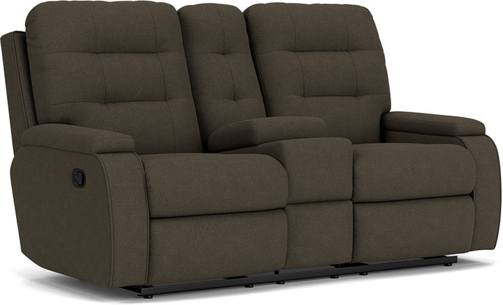 Kerrie Reclining Loveseat With Console Dark Brown