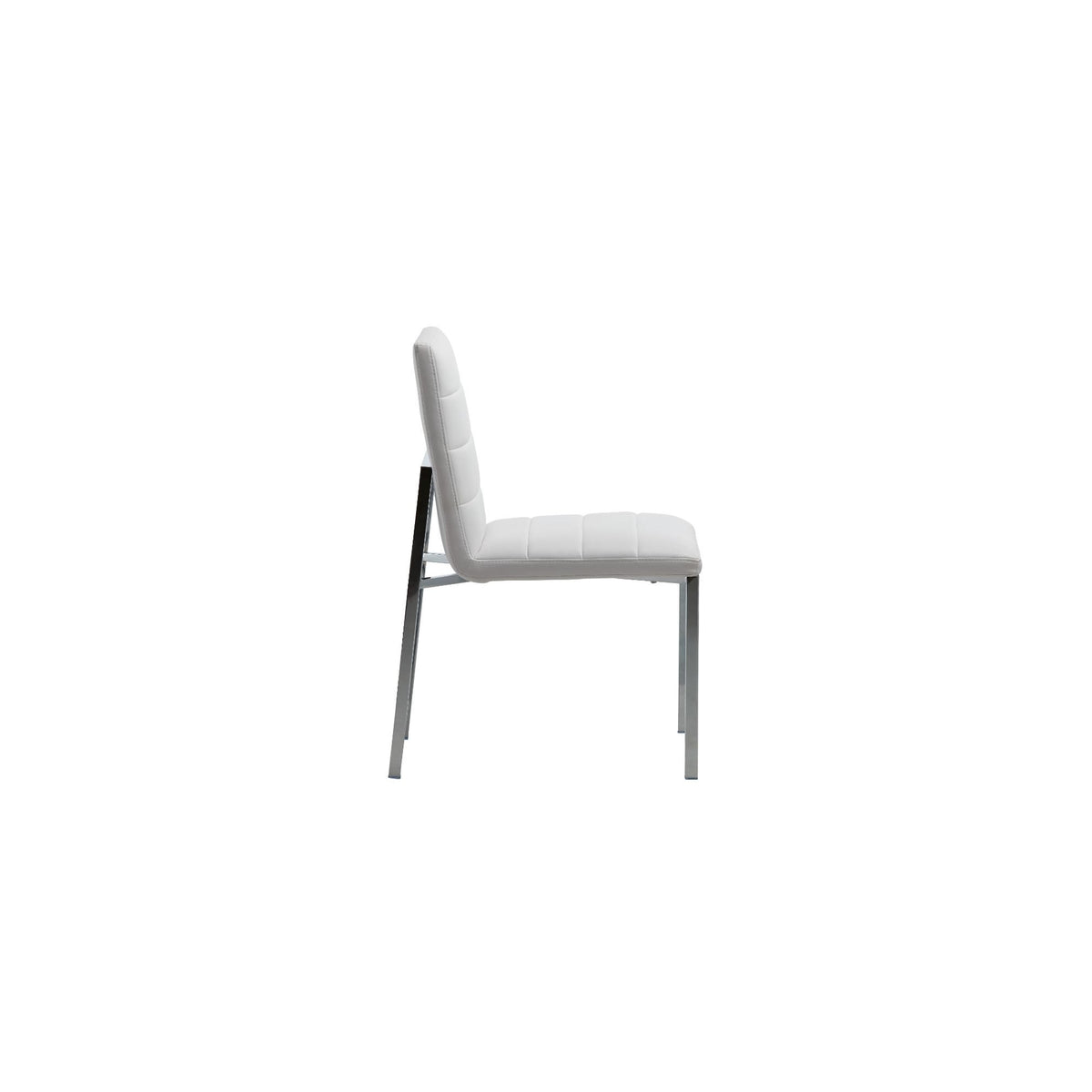 Amalfi Metal Back Chair in White Leather modern furniture Contempo Furniture