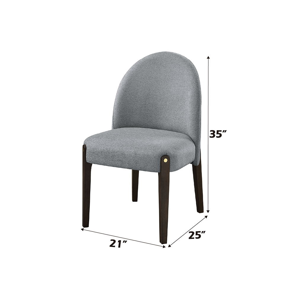 Clayten - Side Chair Set of 2) - Gray Fabric & & Espresso