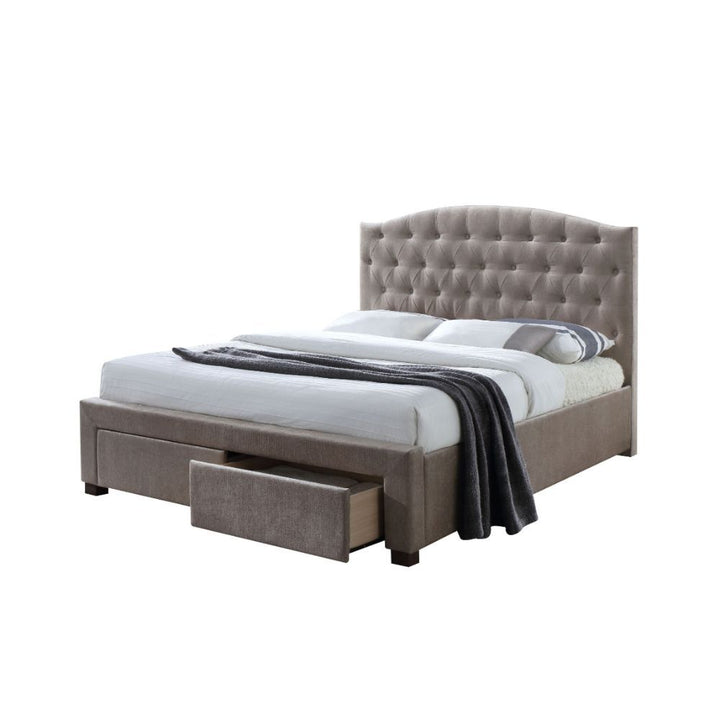 Denise - Eastern King Bed With Storage - Mink Fabric