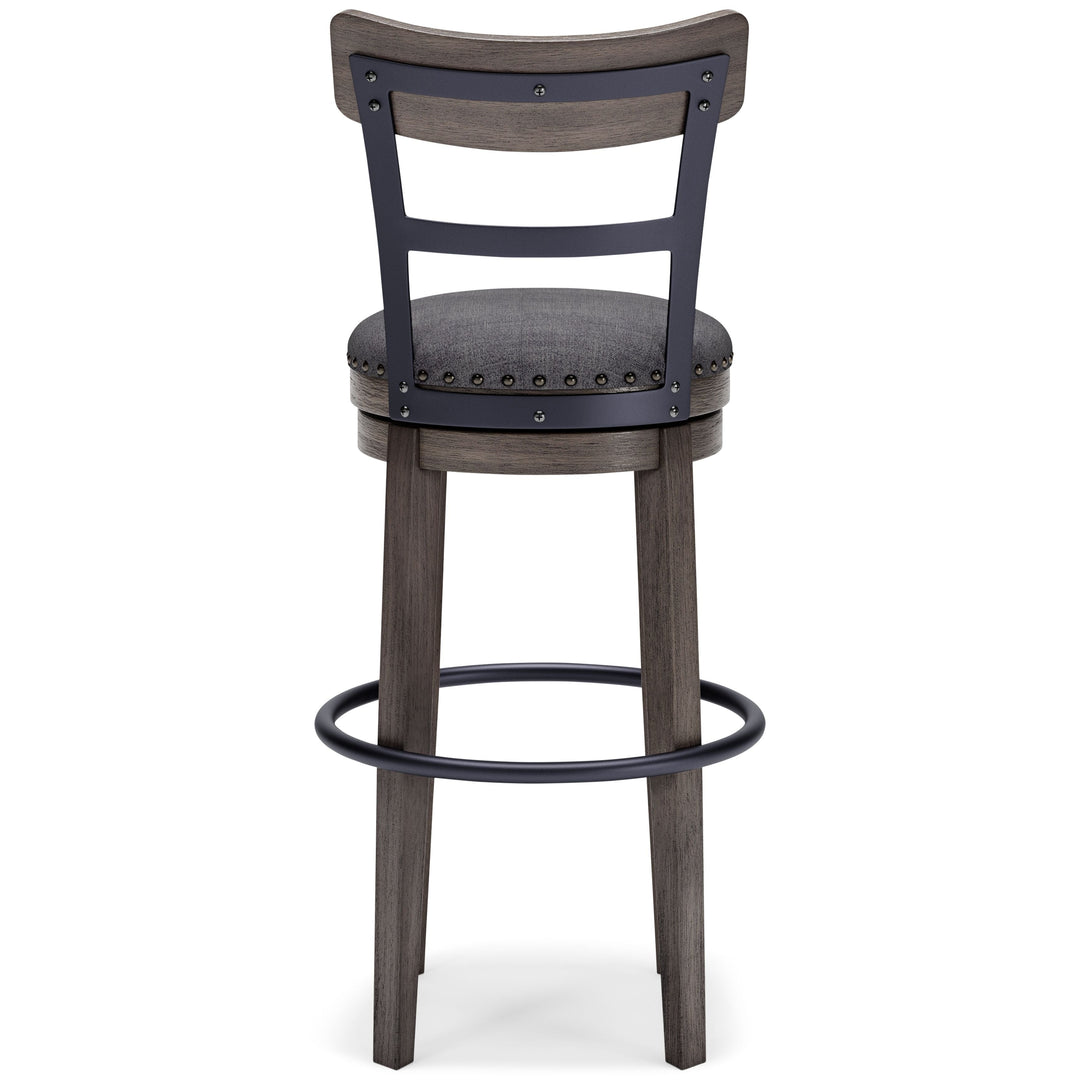 Caitbrook - Tall UPH Swivel Barstool - Gray