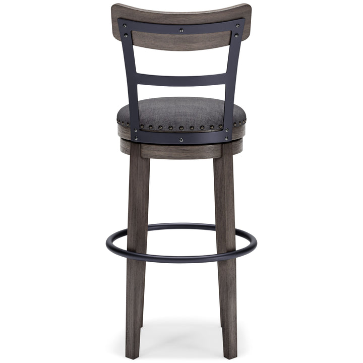 Caitbrook - Tall UPH Swivel Barstool - Gray