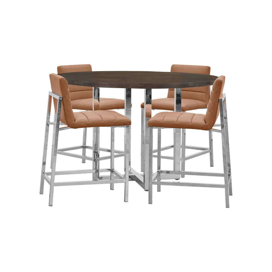 Modus Furniture 1A8370M Amalfi Metal Back Counter Stool In Cognac