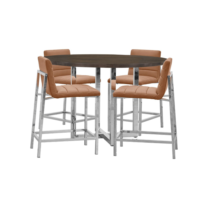 Modus Furniture 1A8370M Amalfi Metal Back Counter Stool In Cognac