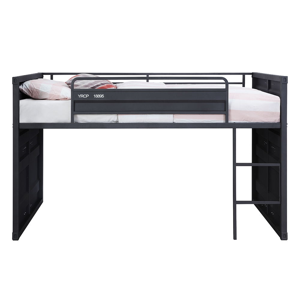 Cargo - Twin Loft Bed With Slide - Gunmetal