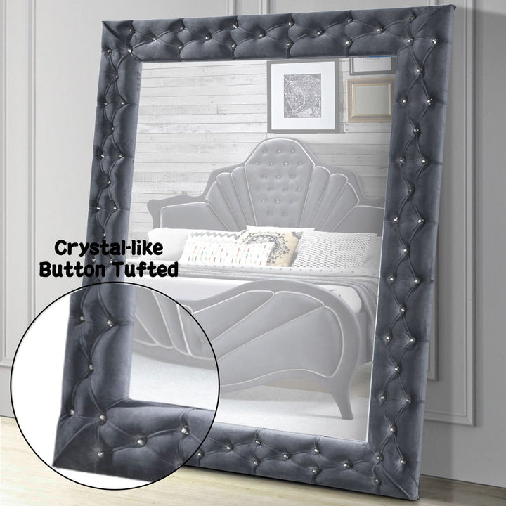 Dante - Accent Floor Mirror - Gray Velvet