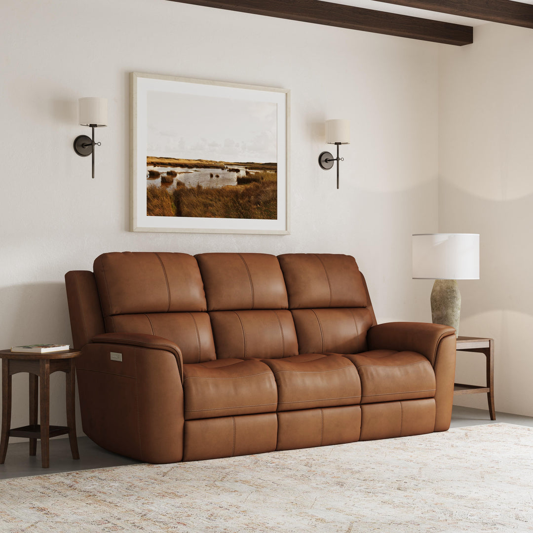 Flexsteel 1041-62PH-94672 Henry  Power Reclining Sofa With Power Headrests & Lumbar  Caramel