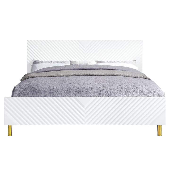 Gaines - Queen Bed - White High Gloss