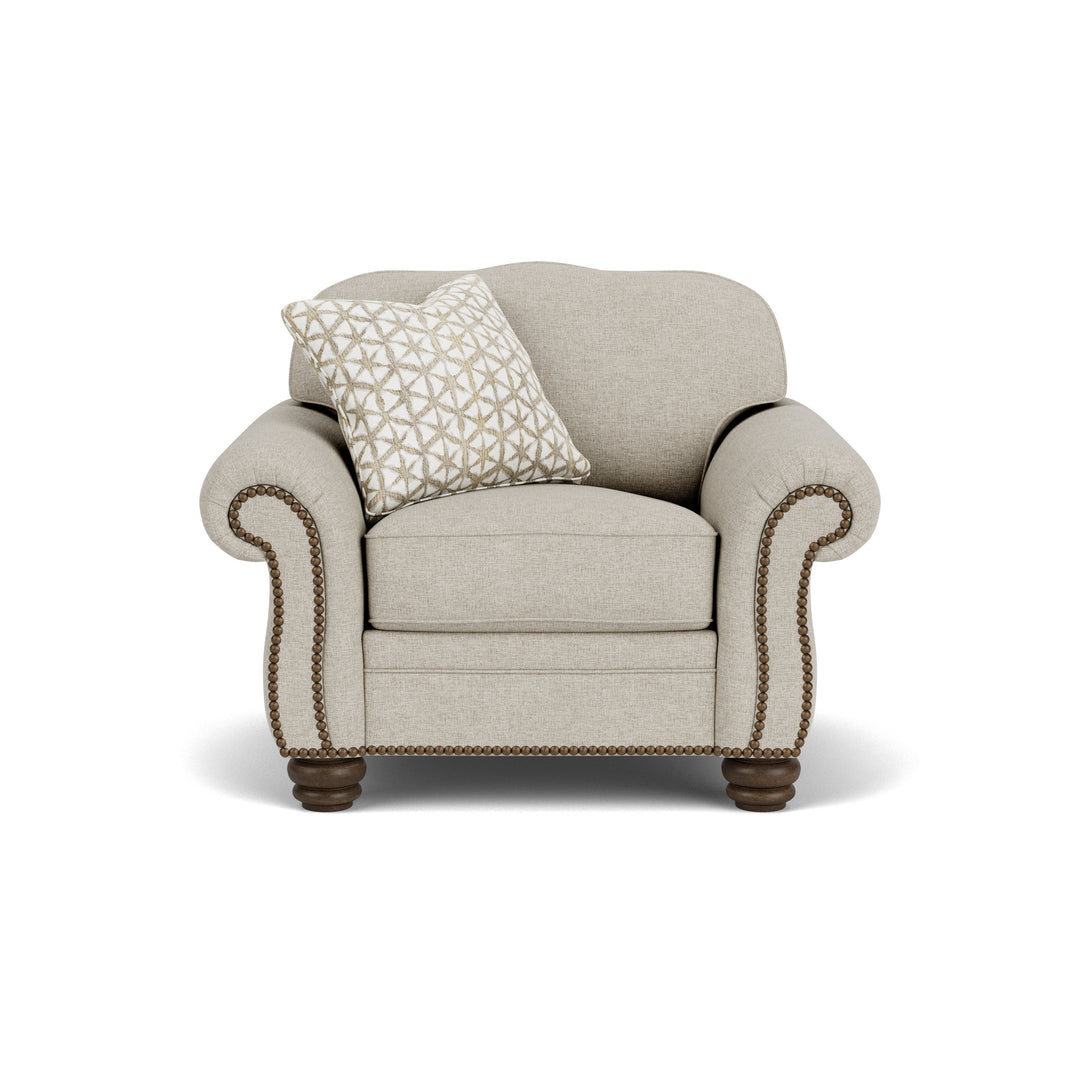 Bexley Fabric Chair, Nailhead Trim Beige