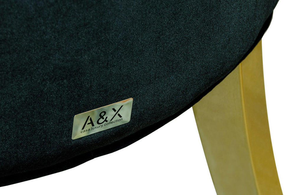 Charlotte Black Velour With Gold Legs Dining Chair