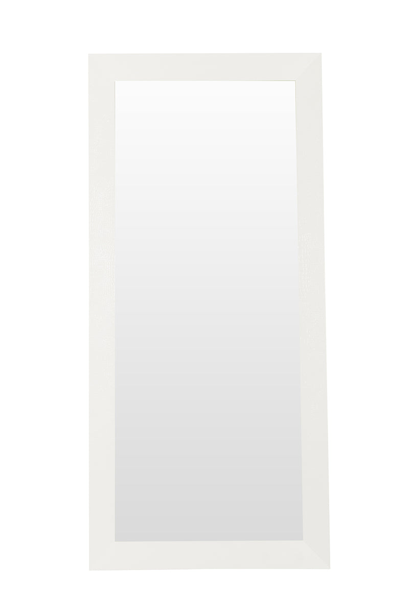 Regal - Modern White Crocodile Floor Mirror