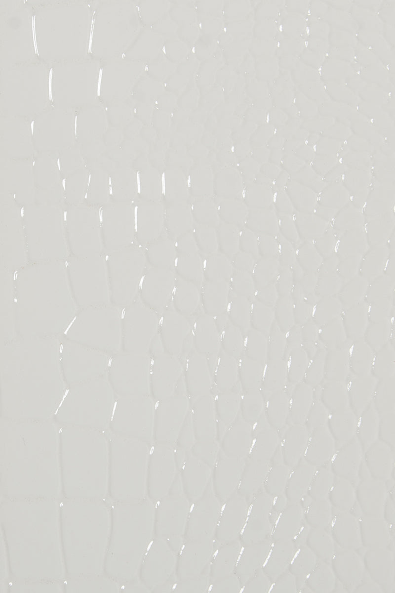 Regal - Modern White Crocodile Floor Mirror