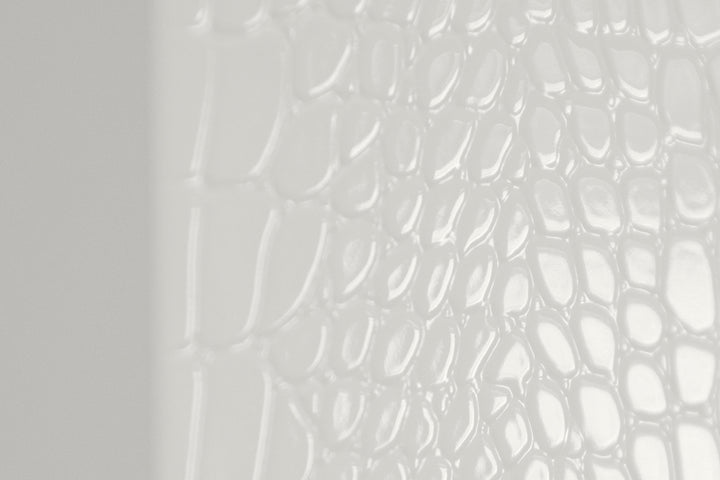 Regal - Modern White Crocodile Floor Mirror