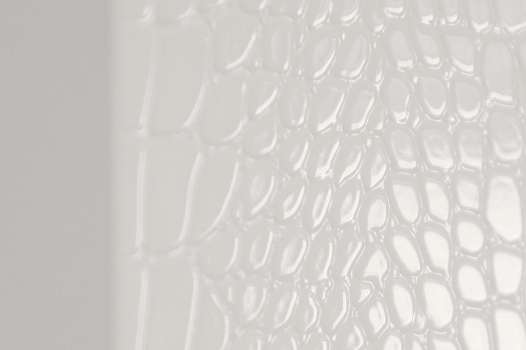 Regal - Modern White Crocodile Floor Mirror