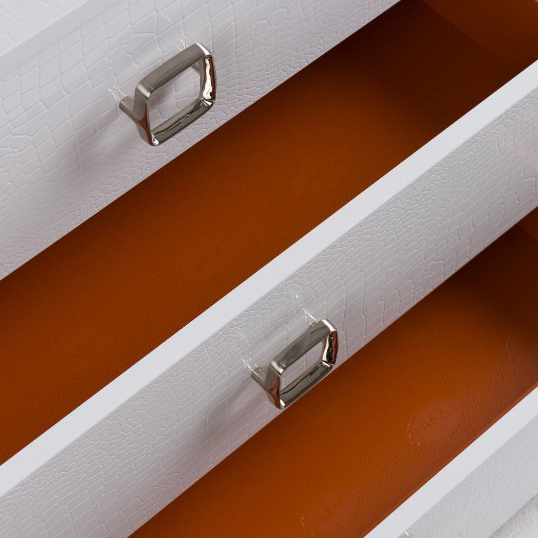 Victoria  Modern White Crocodile Dresser