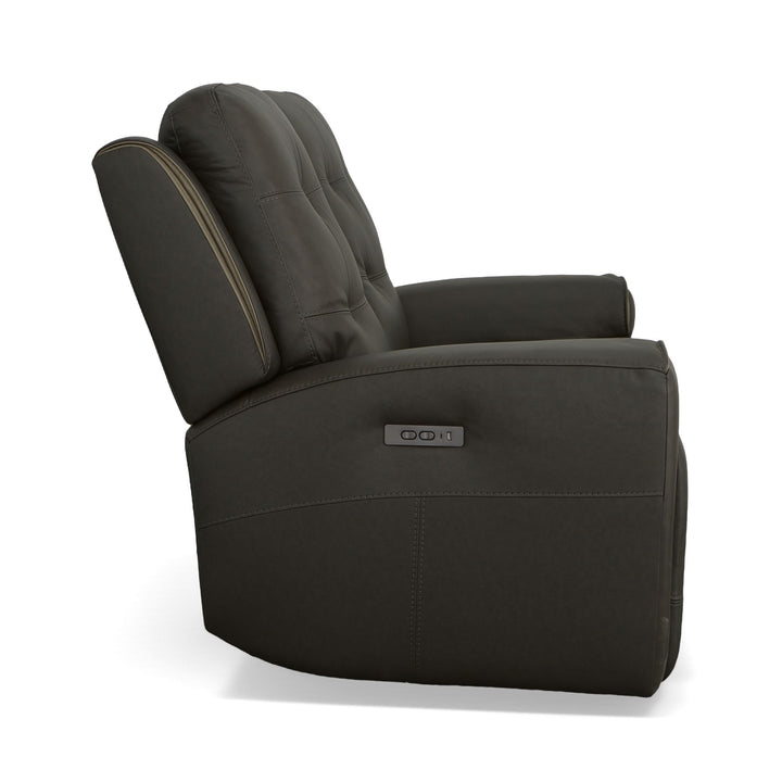 Iris Power Reclining Loveseat With Power Headrests Charcoal