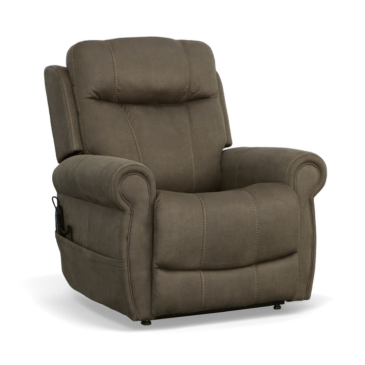 Stewart Power Lift Recliner With Power Headrest &amp; Lumbar Mossy Gray