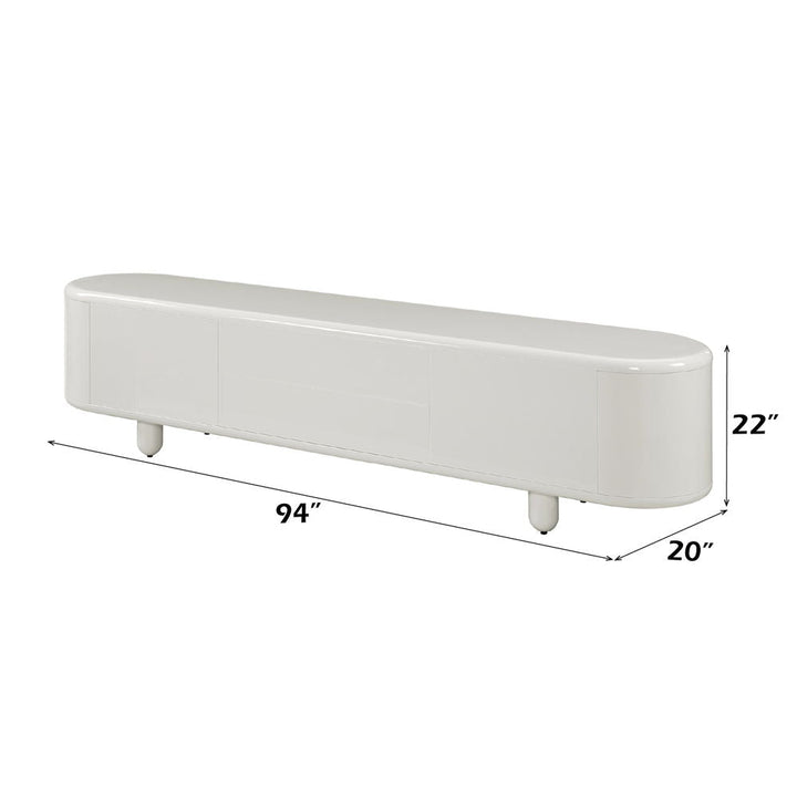 Keely - TV Stand - White High Gloss