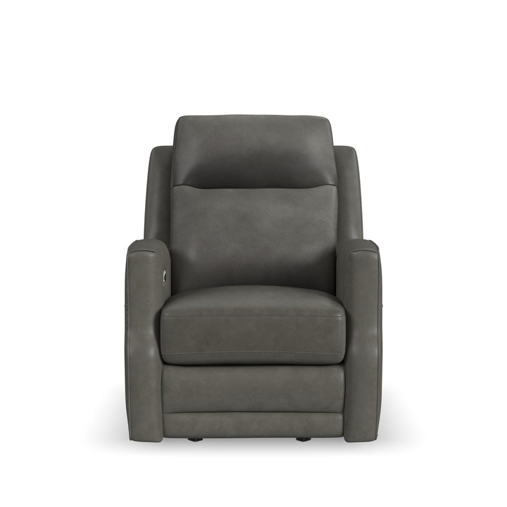 Maxwell Leather Power Gliding Recliner with Power Headrest and Lumbar in Cinder