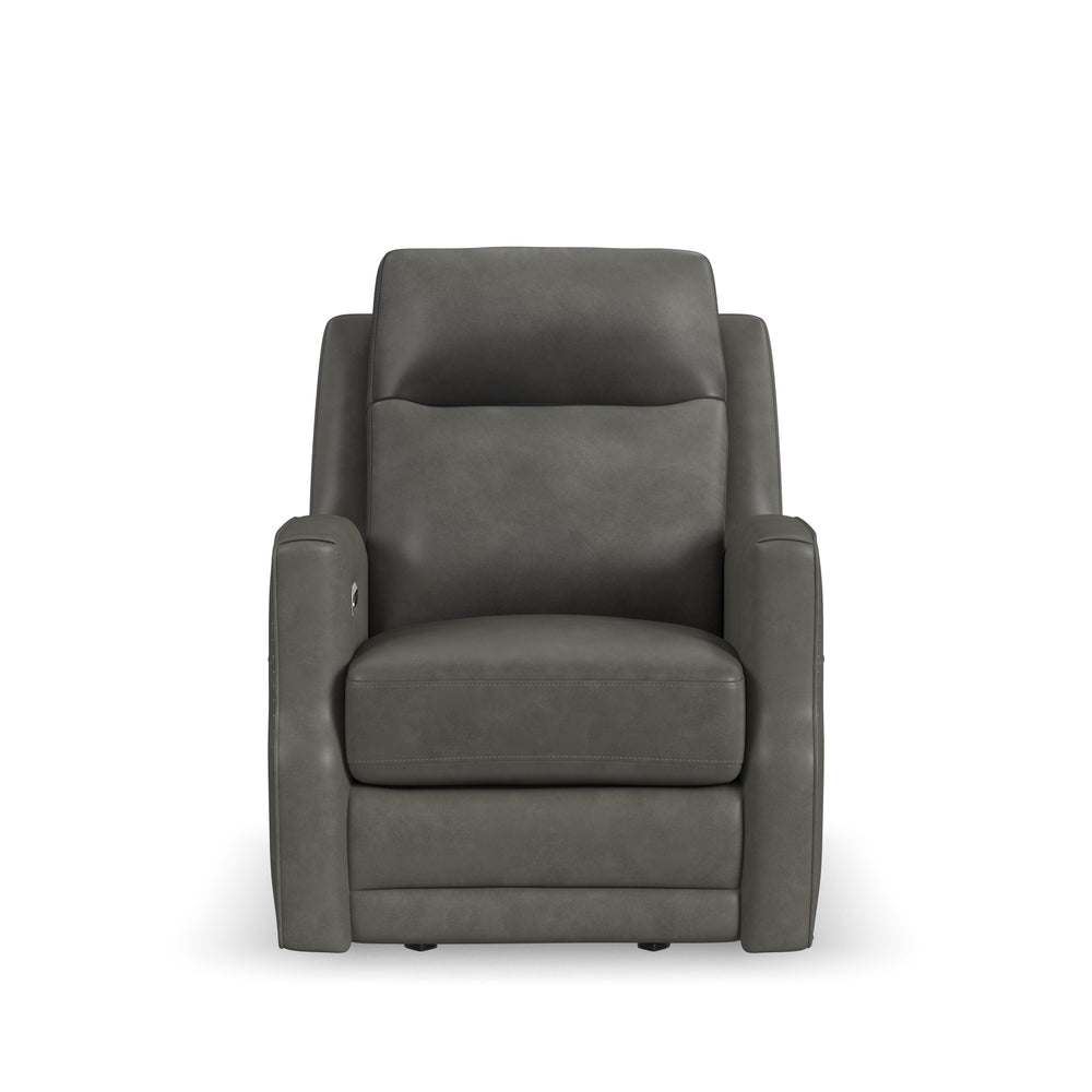 Maxwell Leather Power Gliding Recliner with Power Headrest and Lumbar in Cinder