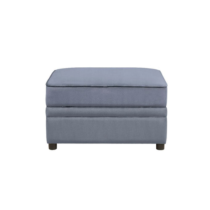 Bois II - Ottoman With Storage - Gray Velvet