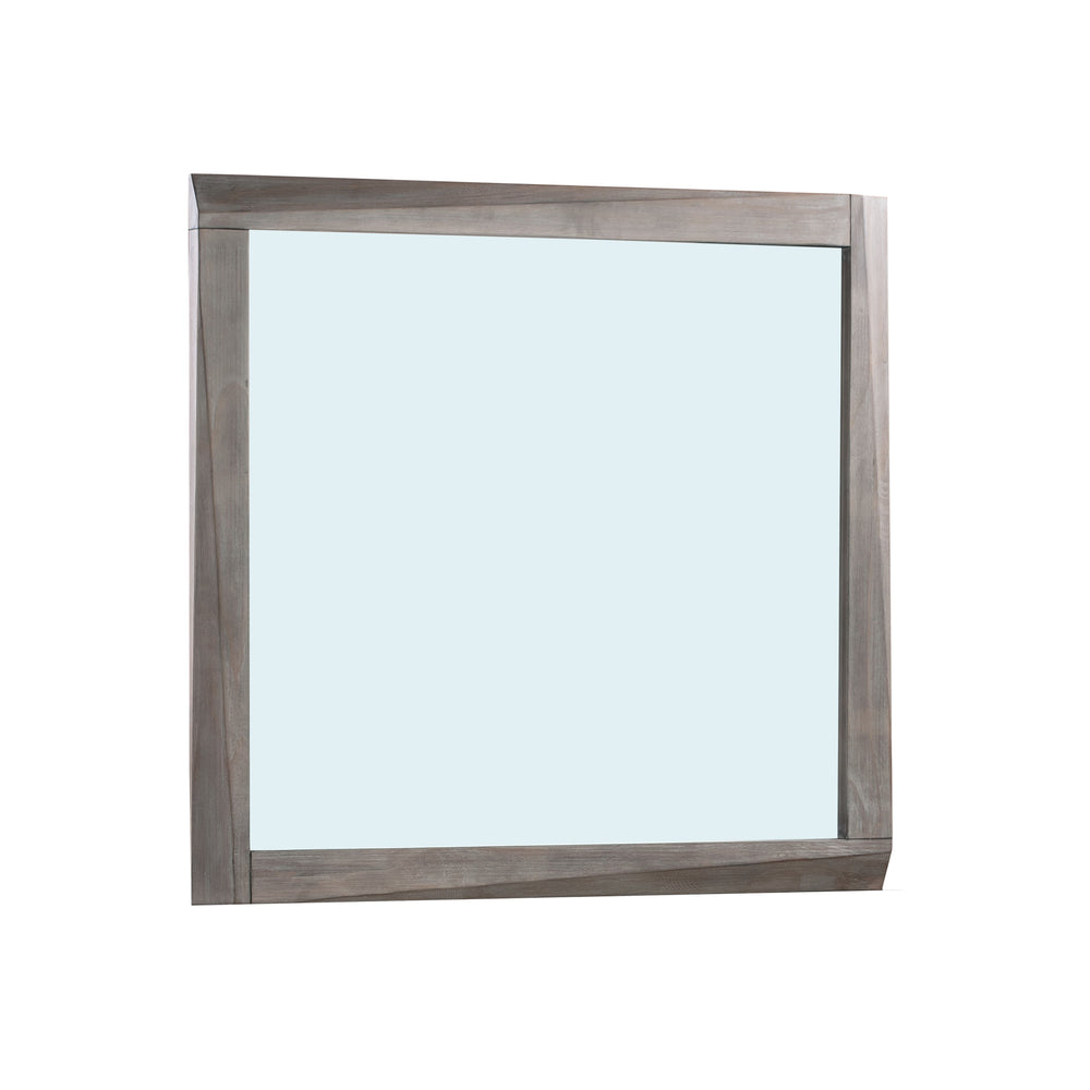 Modus Furniture 6Vf383 Hearst Solid Wood Beveled Glass Mirror In Sahara Tan
