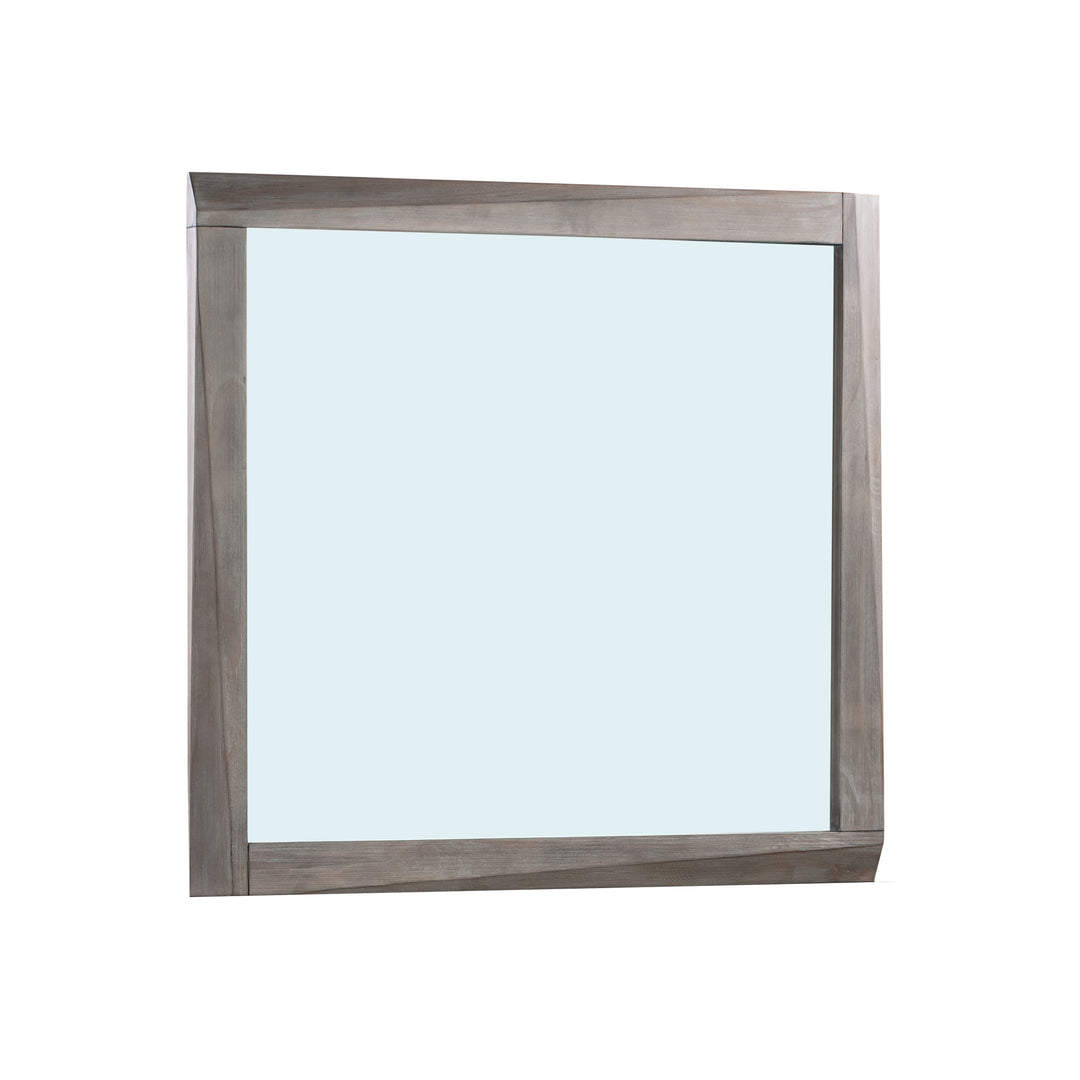 Modus Furniture 6Vf383 Hearst Solid Wood Beveled Glass Mirror In Sahara Tan