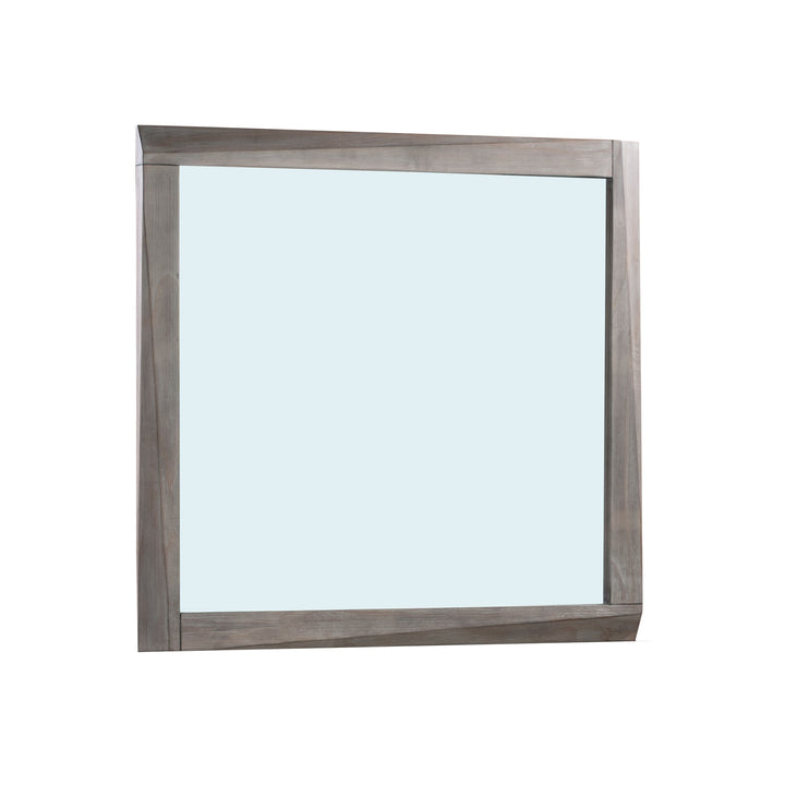 Modus Furniture 6Vf383 Hearst Solid Wood Beveled Glass Mirror In Sahara Tan