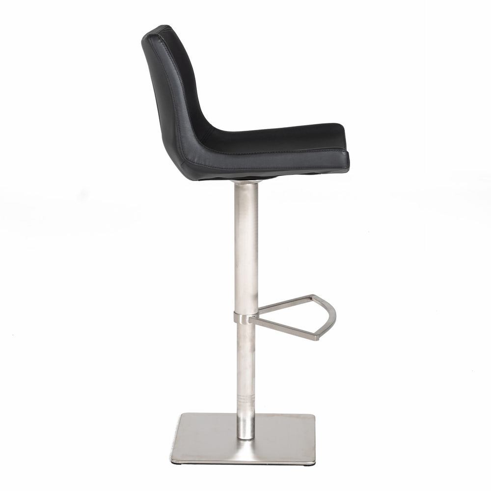 Aaron - Modern Black Eco-Leather Bar Stool
