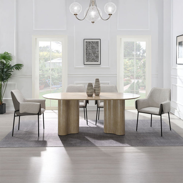 Jirina - Dining Table - Travertine Pattern