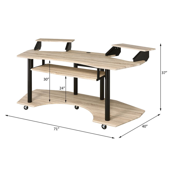 Eleazar - 71" Music Studio Desk - Natural Oak